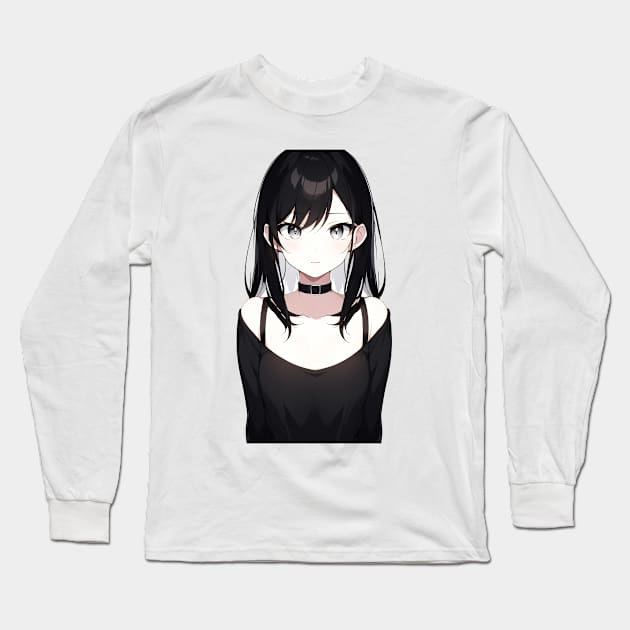 anime girl art Long Sleeve T-Shirt by DeathAnarchy